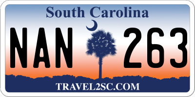 SC license plate NAN263