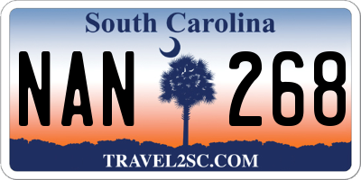 SC license plate NAN268