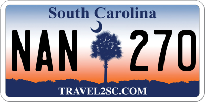 SC license plate NAN270
