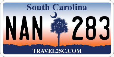 SC license plate NAN283