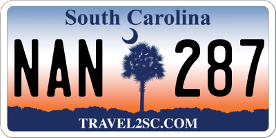 SC license plate NAN287
