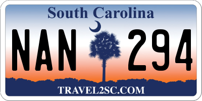 SC license plate NAN294
