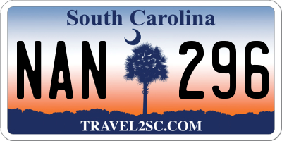 SC license plate NAN296