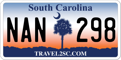 SC license plate NAN298