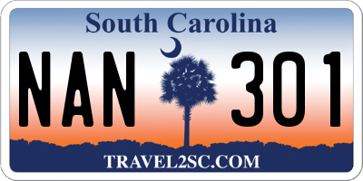 SC license plate NAN301