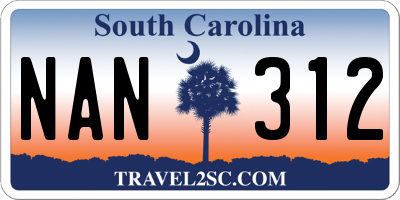 SC license plate NAN312