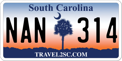 SC license plate NAN314