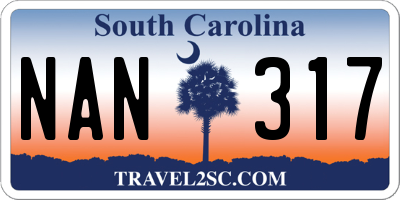 SC license plate NAN317