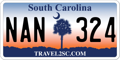 SC license plate NAN324