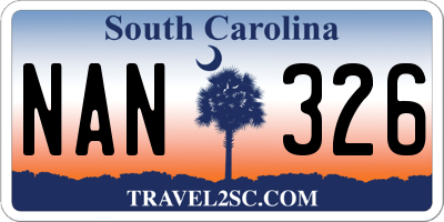 SC license plate NAN326