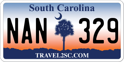 SC license plate NAN329