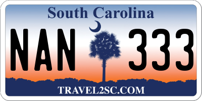 SC license plate NAN333