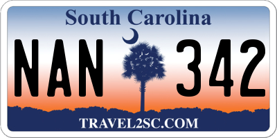SC license plate NAN342