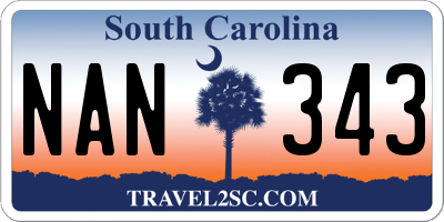 SC license plate NAN343