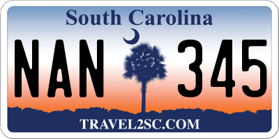 SC license plate NAN345