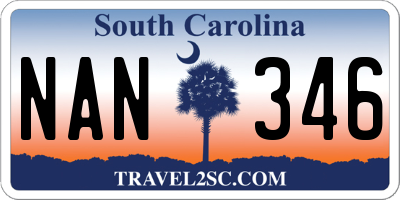 SC license plate NAN346