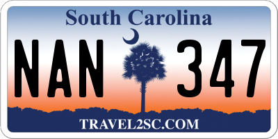 SC license plate NAN347