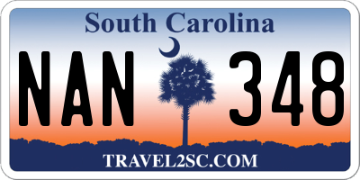 SC license plate NAN348