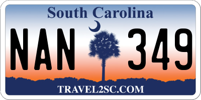 SC license plate NAN349