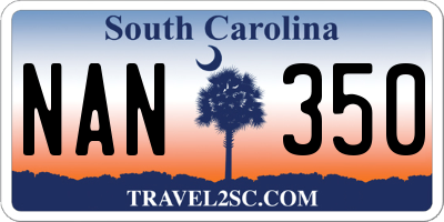 SC license plate NAN350