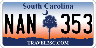 SC license plate NAN353