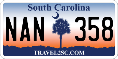 SC license plate NAN358