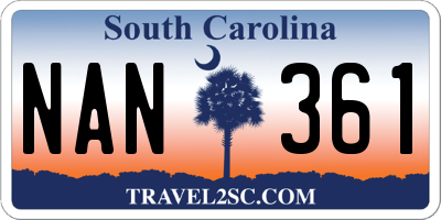 SC license plate NAN361