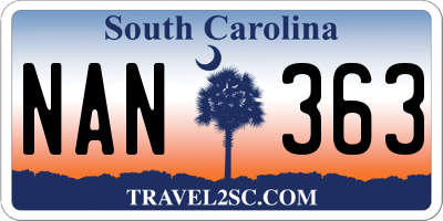 SC license plate NAN363