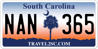 SC license plate NAN365