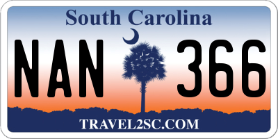 SC license plate NAN366