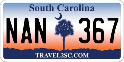 SC license plate NAN367