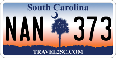 SC license plate NAN373
