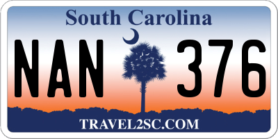 SC license plate NAN376