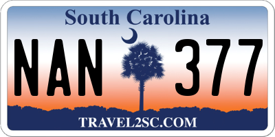 SC license plate NAN377