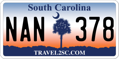 SC license plate NAN378