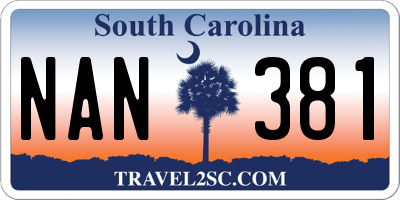SC license plate NAN381