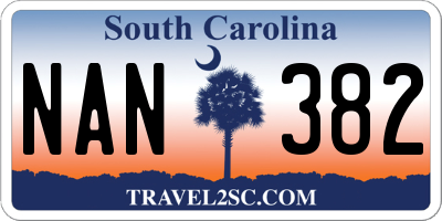 SC license plate NAN382