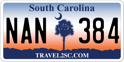 SC license plate NAN384