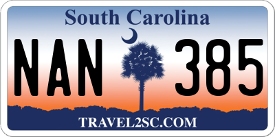 SC license plate NAN385