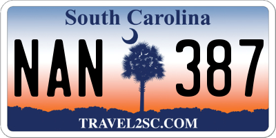 SC license plate NAN387