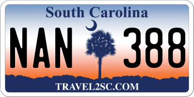SC license plate NAN388