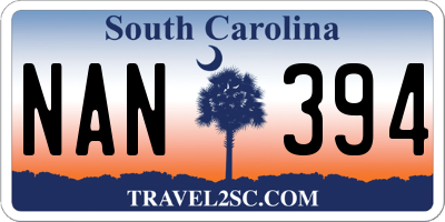 SC license plate NAN394
