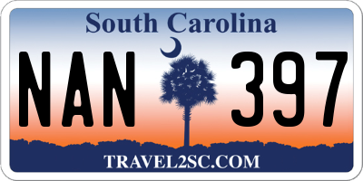 SC license plate NAN397