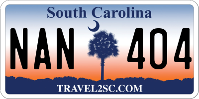 SC license plate NAN404