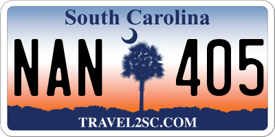 SC license plate NAN405