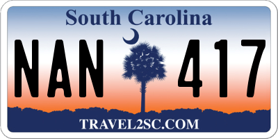 SC license plate NAN417