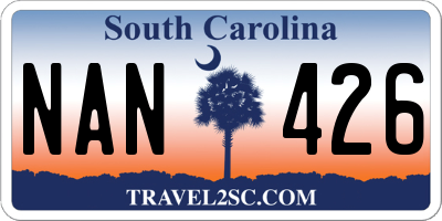 SC license plate NAN426