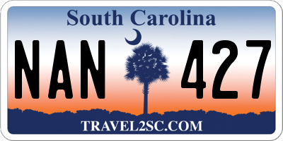 SC license plate NAN427