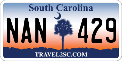SC license plate NAN429