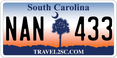 SC license plate NAN433